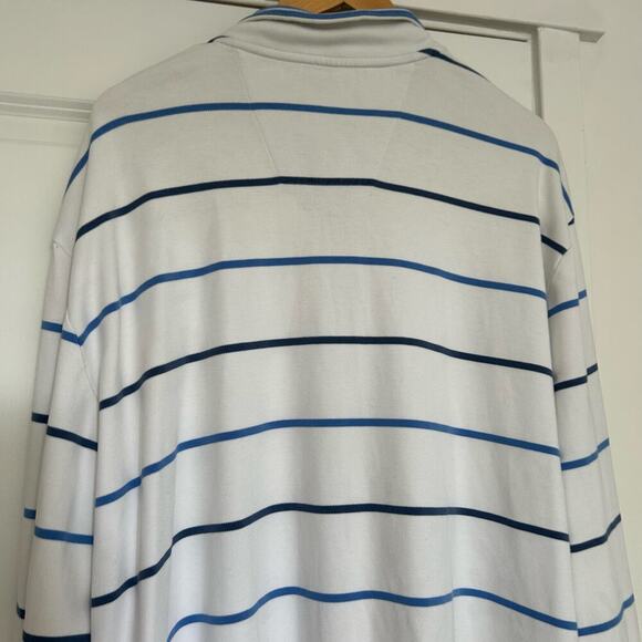 Brooks Brothers Stripe 1/4 Zip Knit Sweater Mens XXL Blue White Preppy Classic - Picture 9 of 9